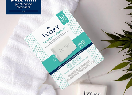 Ivory - Sensitive Fragrance Free Soap Bar | 10 x 90 g