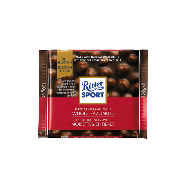 Ritter Sport - Dark Chocolate Bar with Whole Hazelnuts | 100 g