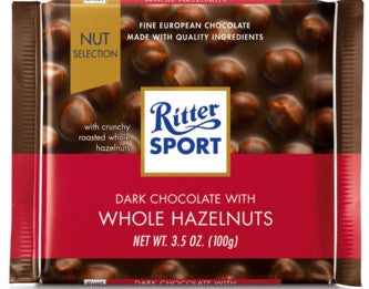 Ritter Sport Dark Chocolate Bar with Whole Hazelnuts | 100 g