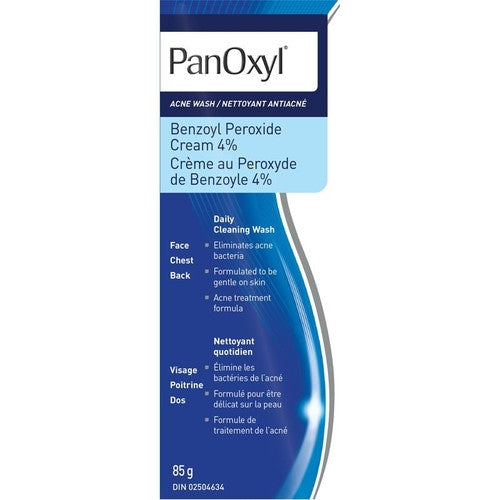 PanOxyl - Crème au peroxyde de benzoyle 4 % - Nettoyant quotidien contre l'acné | 85g
