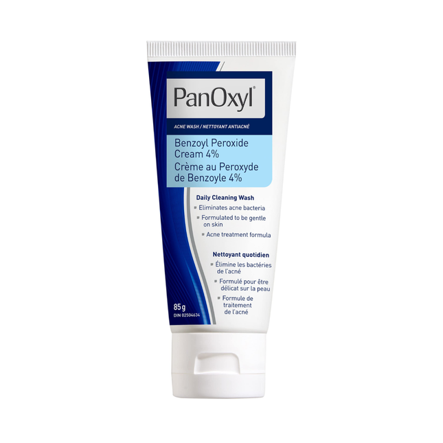 PanOxyl - Crème au peroxyde de benzoyle 4 % - Nettoyant quotidien contre l'acné | 85g