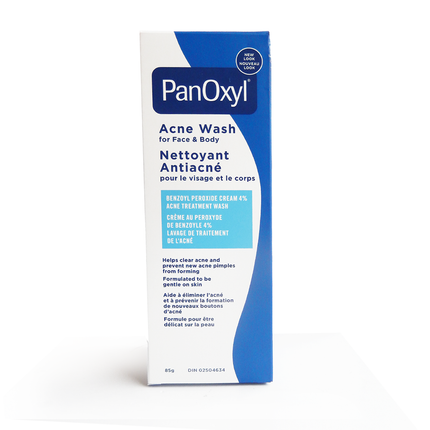 PanOxyl - Crème nettoyante visage et corps anti-acné au peroxyde de benzoyle 4 % | 85 g