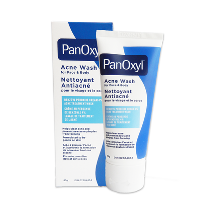 PanOxyl - Crème nettoyante visage et corps anti-acné au peroxyde de benzoyle 4 % | 85 g