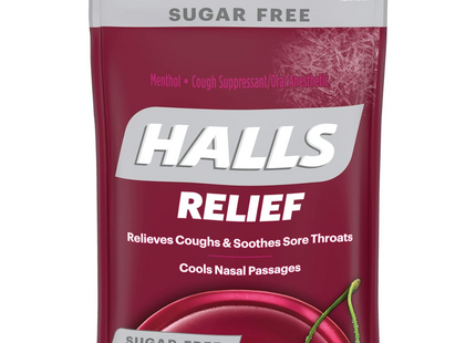 Halls - Pastilles Mentho-Lyptus Relief à Saveur de Cerise Noire | 25 pastilles