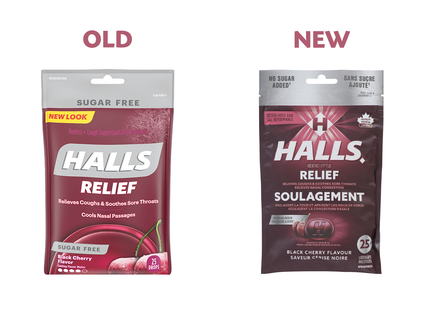 Halls - Relief Mentho-Lyptus Lozenges, Black Cherry | 25 Lozenges