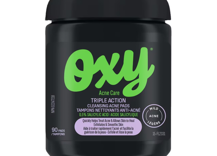OXY - Acne Care Triple Action Cleansing Pads with Salicylic Acid 0.5% | 90 Pads