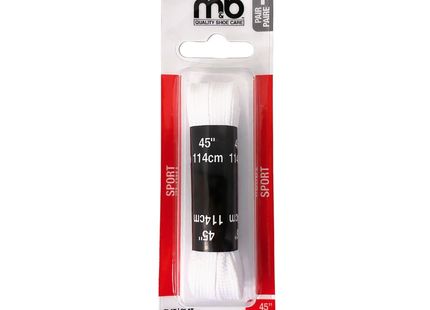 M&B - Sport Flat Laces 114 cm/45", White | 1 Pair