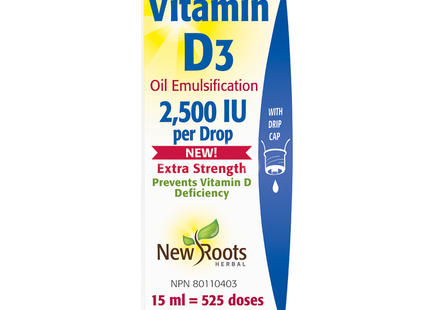 New Roots - Vitamin D3 2500IU - Extra Strength | 15 mL