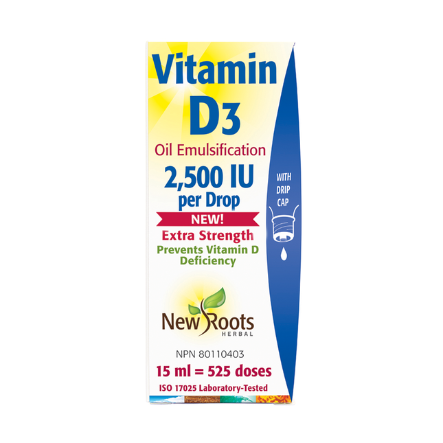 New Roots - Vitamin D3 2500IU - Extra Strength | 15 mL