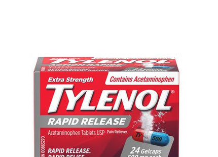 Tylenol Acétaminophène à soulagement rapide 500 mg | 24 gélules 