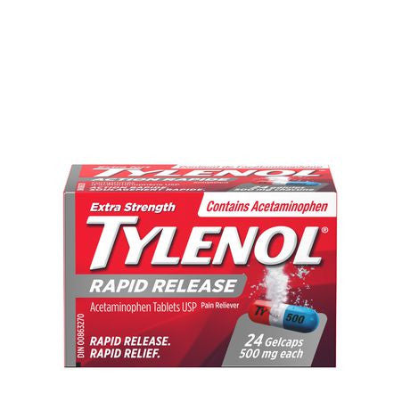 Tylenol Rapid Relief Acetaminophen 500 mg | 24 Gelcaps