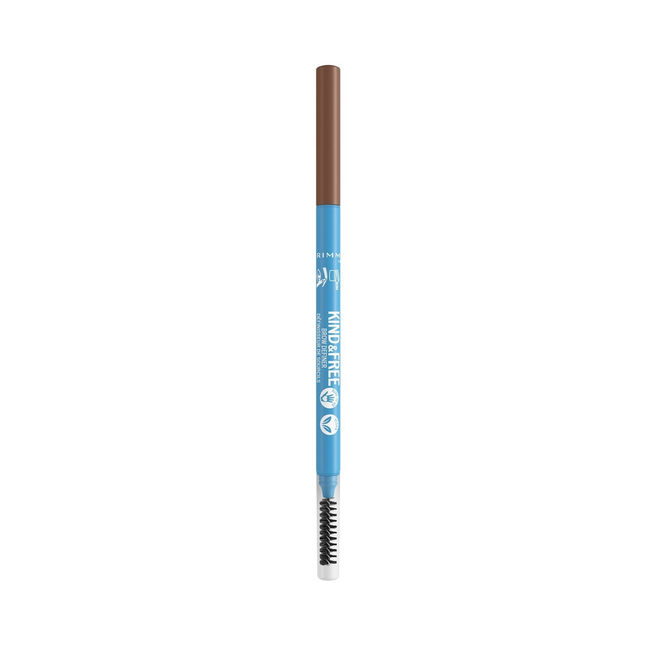 Rimmel - Kind & Free Clean Brow Definer Ultra Fine Pencil & Spoolie, Caramel 004 | 0.09 g