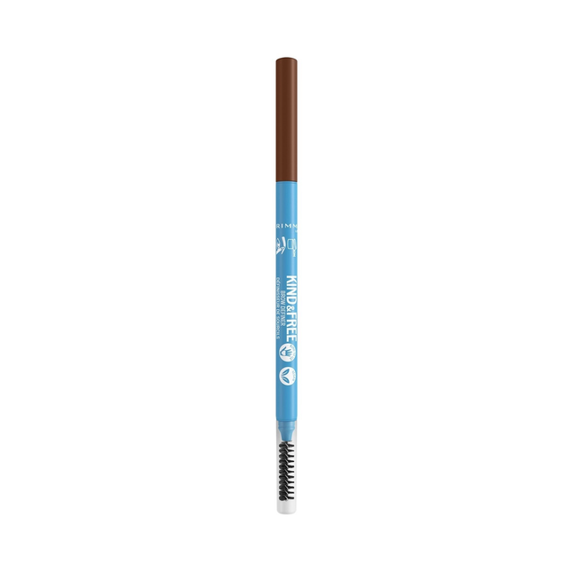 Rimmel - Kind & Free Clean Brow Definer Ultra Fine Pencil & Spoolie, Warm Brown 003 | 0.09 g