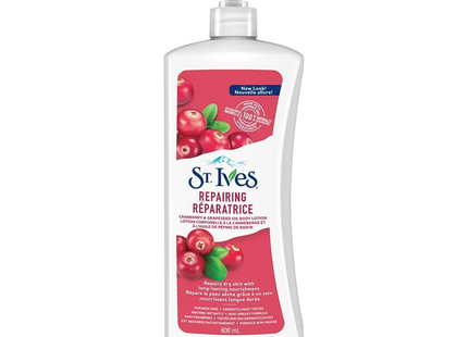 St. Ives - Lotion corporelle réparatrice à l'huile de canneberge et de pépins de raisin | 600 ml