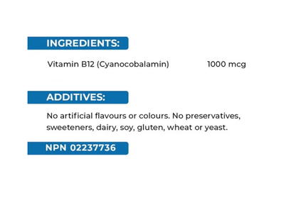 Swiss Natural - Vitamin B12 1000 mcg | 60 Tablets