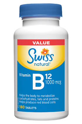 Swiss Natural - Vitamine B12 1000 MCG | 180 comprimés
