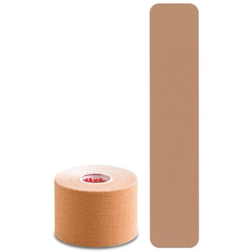 Mueller Sport Care - Kinesiology Tape Beige | 1 Roll, 20 Pre-cut strips ( 5.0 cm X 24.7 cm )