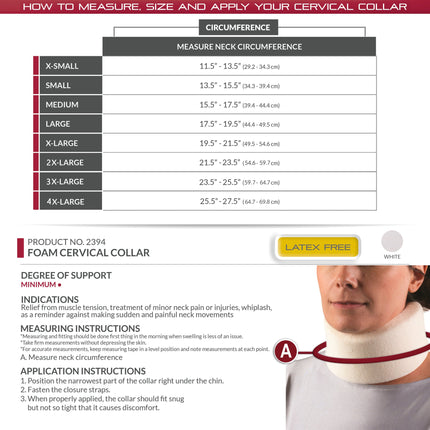 Collier cervical en mousse extra-ferme blanc (OTC)