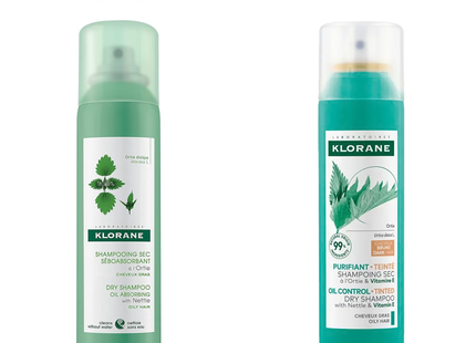 Klorane - Oil Absorbing Dry Shampoo with Nettle for Oily Hair - Brown to Dark Hair | 150 mL