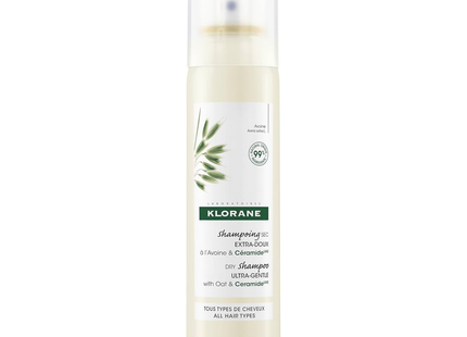 Klorane - Shampoing sec ultra doux au lait d'avoine pour cheveux foncés et normaux | 150 ml