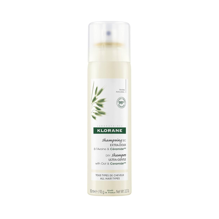 Klorane - Shampooing sec extra-doux au lait d'avoine pour cheveux foncés normaux | 150 mL