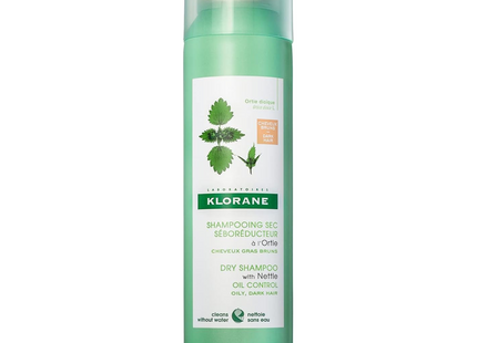 Klorane - Oil Absorbing Dry Shampoo with Nettle for Oily Hair - Brown to Dark Hair | 150ml