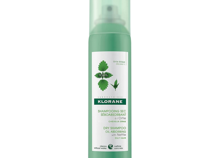 Klorane - Oil Absorbing Dry Shampoo with Nettle for Oily Hair - Brown to Dark Hair | 150ml