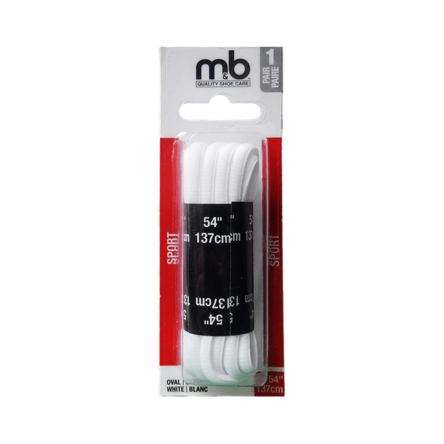 M&B - Sport Laces, White 54" | 1 Pair