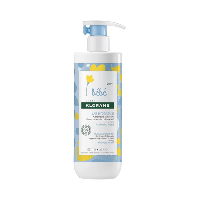 Klorane BeBe - Lotion Hydratante au Calendula - pour le Corps - Peaux Normales à Sèches | 500 ml