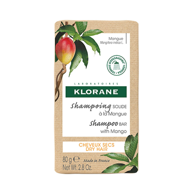 Klorane - Shampoing Solide à la Mangue pour Cheveux Secs - 80 g