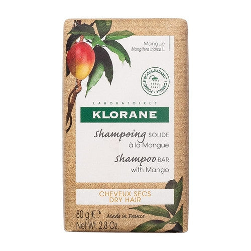 Klorane - Shampoing Solide à la Mangue pour Cheveux Secs - 80 g