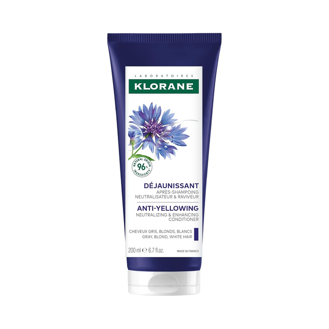 Klorane - Après-Shampooing Anti-Jaunissement à la Centaurée Bio - pour Cheveux Gris/Blonds | 200 ml