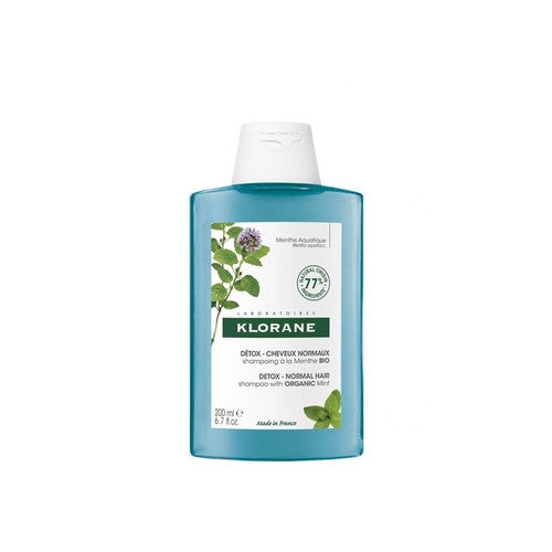 Klorane Shampoing Détox à la Menthe Bio pour Cheveux Normaux | 400 ml