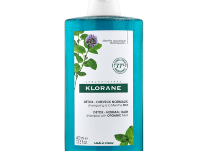 Klorane Detox Shampoo with Organic Mint for Normal Hair | 400 ml