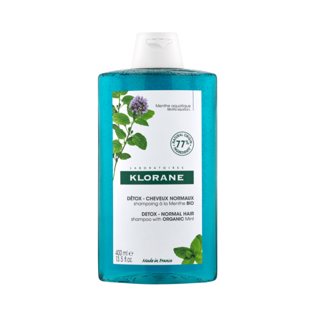 Klorane Shampoing Détox à la Menthe Bio pour Cheveux Normaux | 400 ml