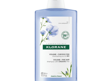 Klorane - Shampoing Volume au Lin Bio pour Cheveux Fins | 400 ml