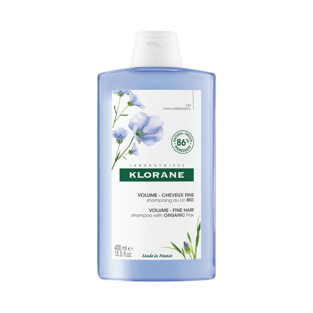 Klorane - Shampoing Volume au Lin Bio pour Cheveux Fins | 400 ml