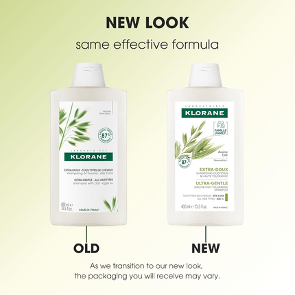Klorane - Ultra Gentle Shampoo with Oat for all Hair Types Ages 3+ | 400 mL