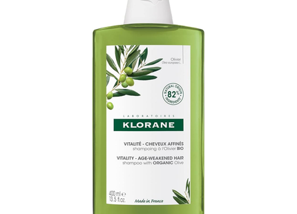 Klorane - Shampoing Vitalité à l'Olive Bio pour Cheveux Fragilisés par l'Âge | 400 mL