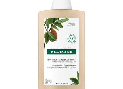 Klorane - Shampoing Réparateur au Cupuaçu Bio pour Cheveux Très Secs | 400 ml