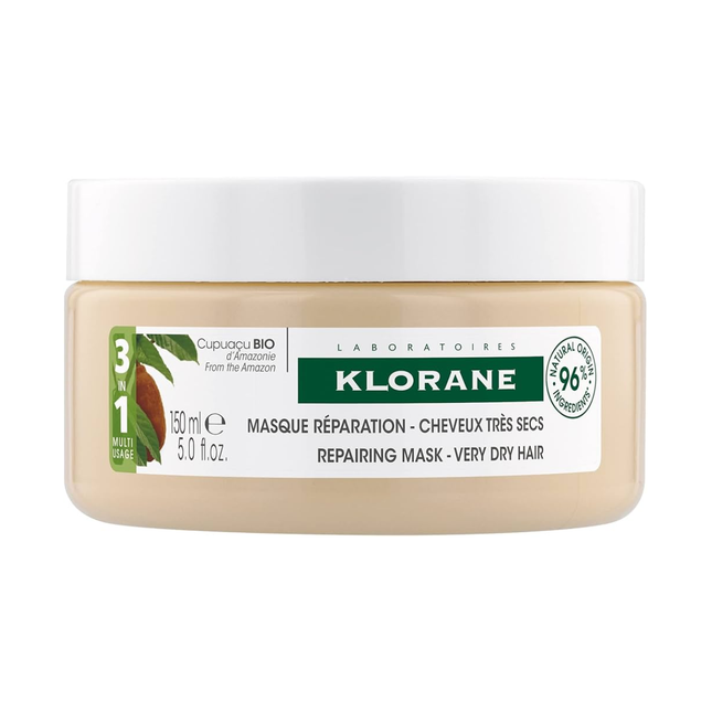 Klorane - Masque Capillaire Réparateur 3 en 1 pour Cheveux Ver Secs au Cupuacu Bio | 150 ml