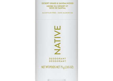 NATIVE - Aluminum Free Deodorant, Desert Grass & Sandalwood | 75 g