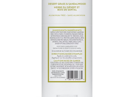 NATIVE - Aluminum Free Deodorant, Desert Grass & Sandalwood | 75 g