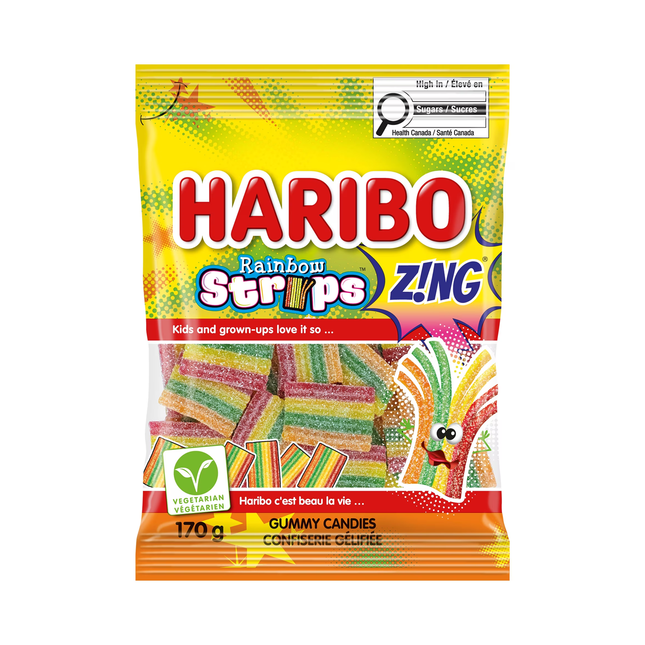 Haribo - Z!NG Sour Rainbow Strips Gummy | 170 g