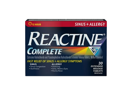 Reactine - Complete Sinus + Allergy Relief Extended Release Tablets | 30 Tablets