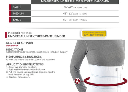 OTC - 3-Panel 9" Abdominal Binder White