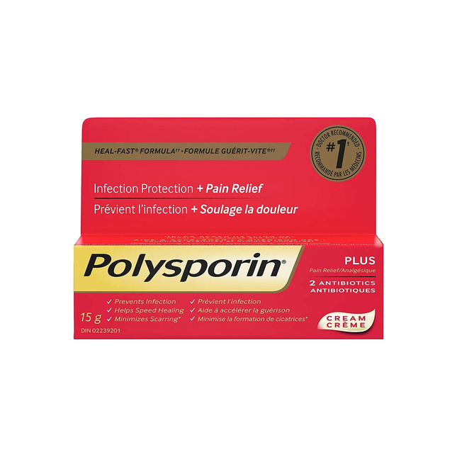 Polysporin - Crème de protection contre les infections et de soulagement de la douleur | 15 - 30g