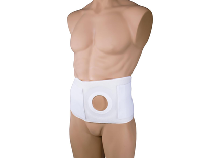 Ceinture de stomie OTC 6" avec coussinet (ouverture 3"), blanche
