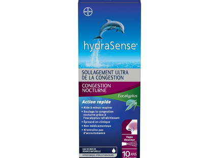 HydraSense - Soulagement rapide de la congestion nocturne, Eucalyptus | 100 ml