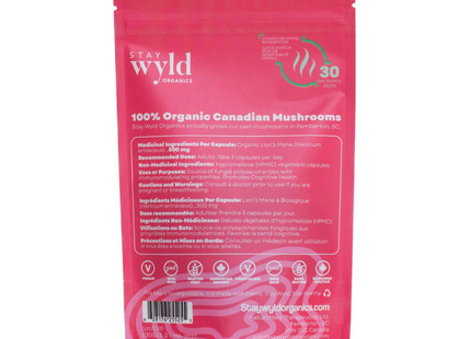 Stay Wyld Organics - Lion's Mane Brain Food | 90 Capsules